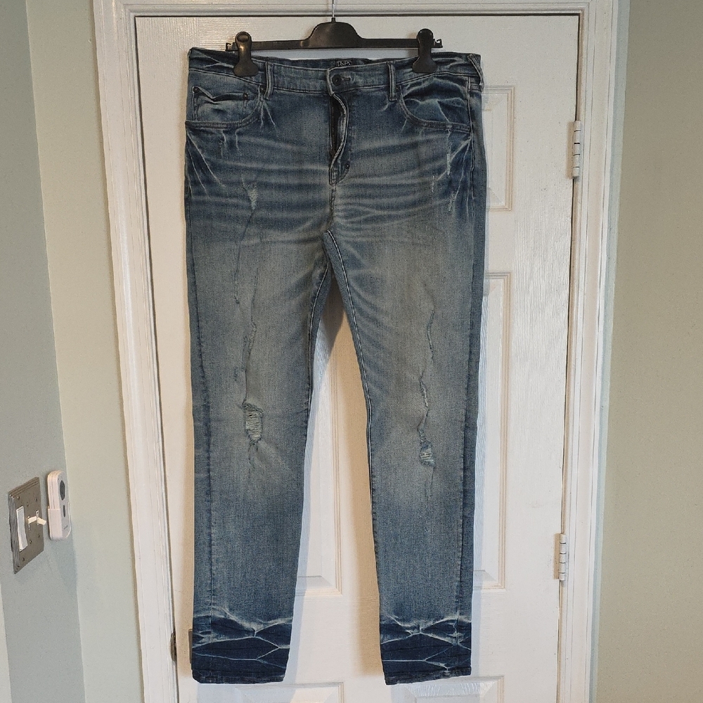PRPS Blue Slim Fit Jeans with Distressed Details